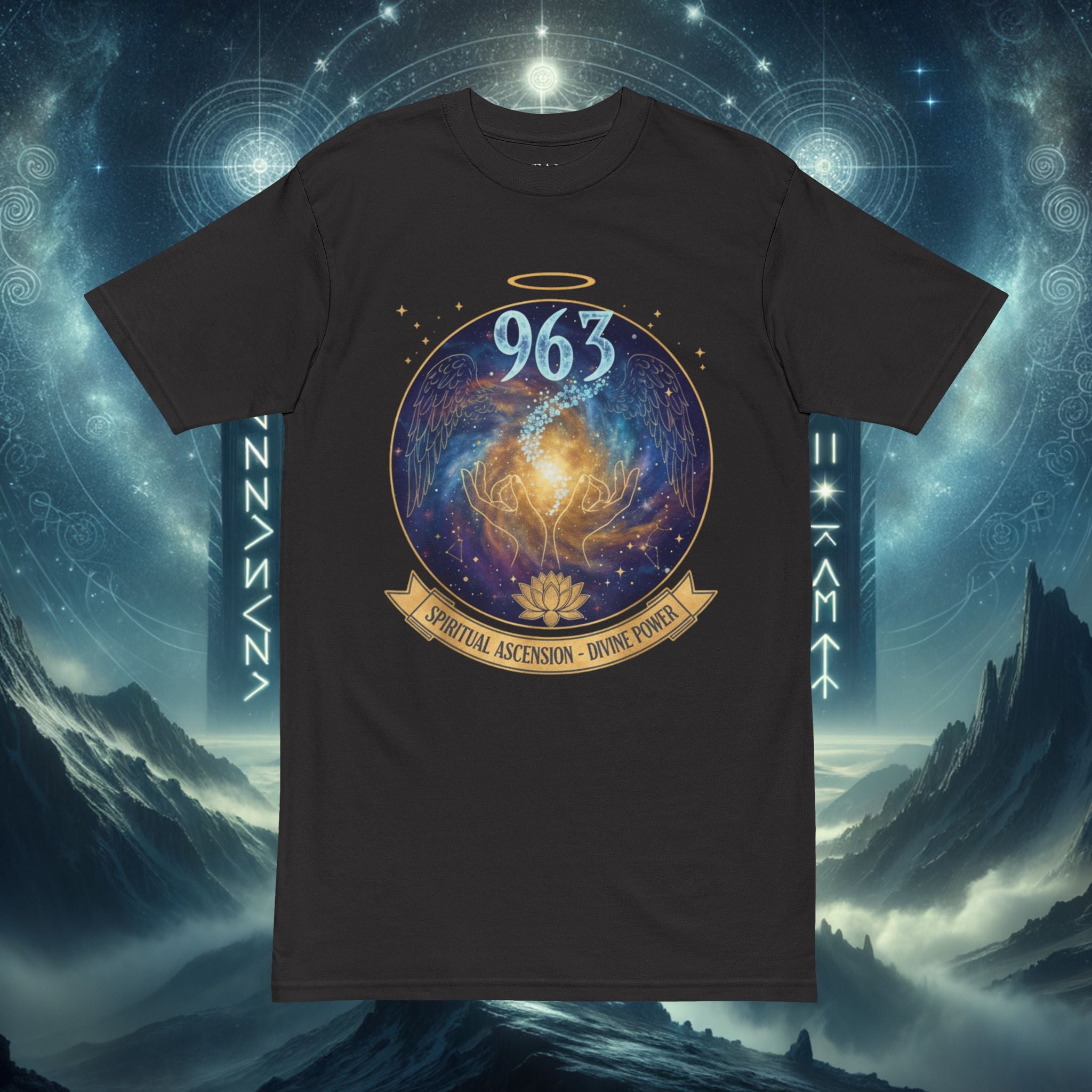 Spiritual Ascension 963 Graphic Tee — 'UNTANAS' Meditation & Chakra Awareness Shirt