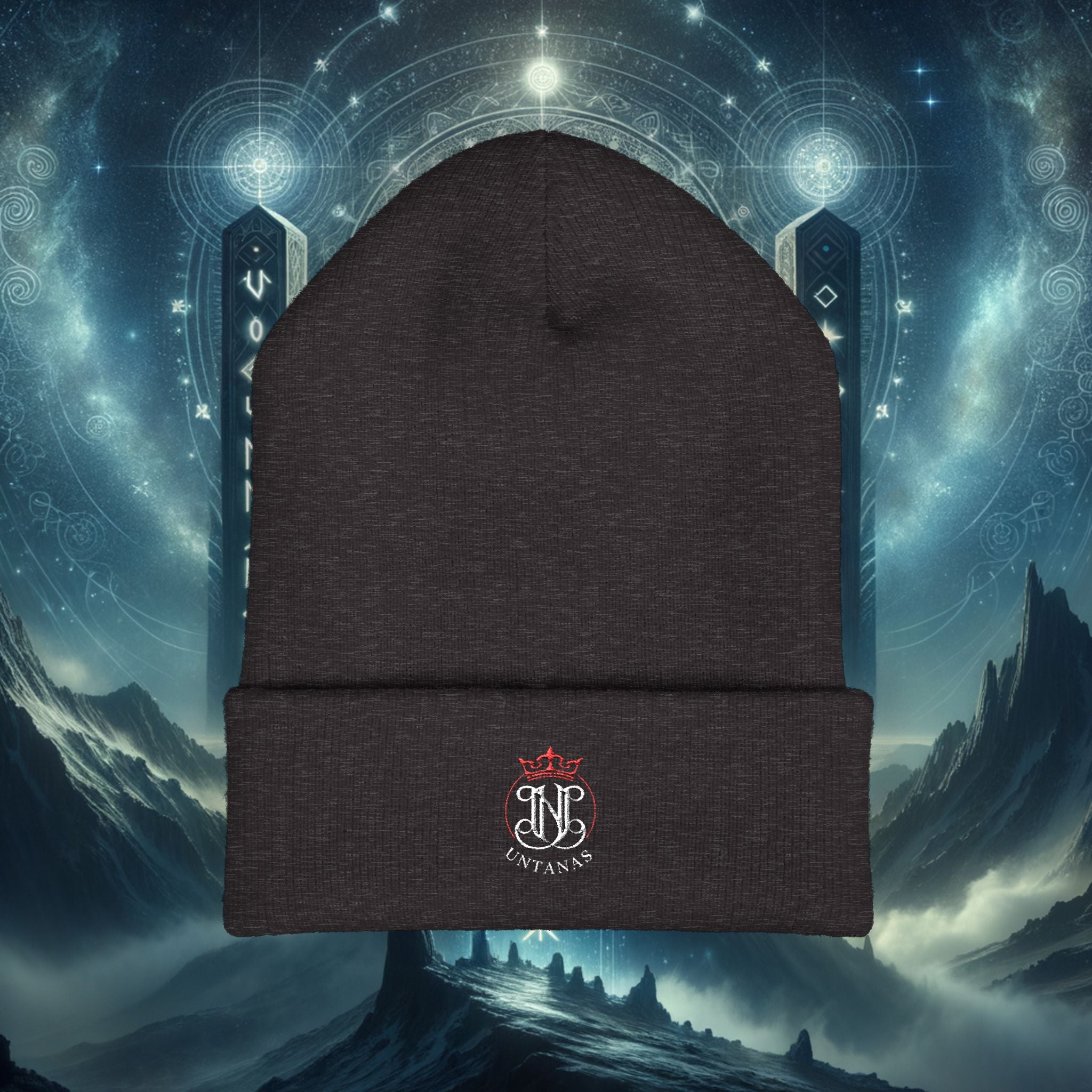 UNTANAS Logo Embroidered Beanie — "ignite your crown" Spiritual Knit Hat