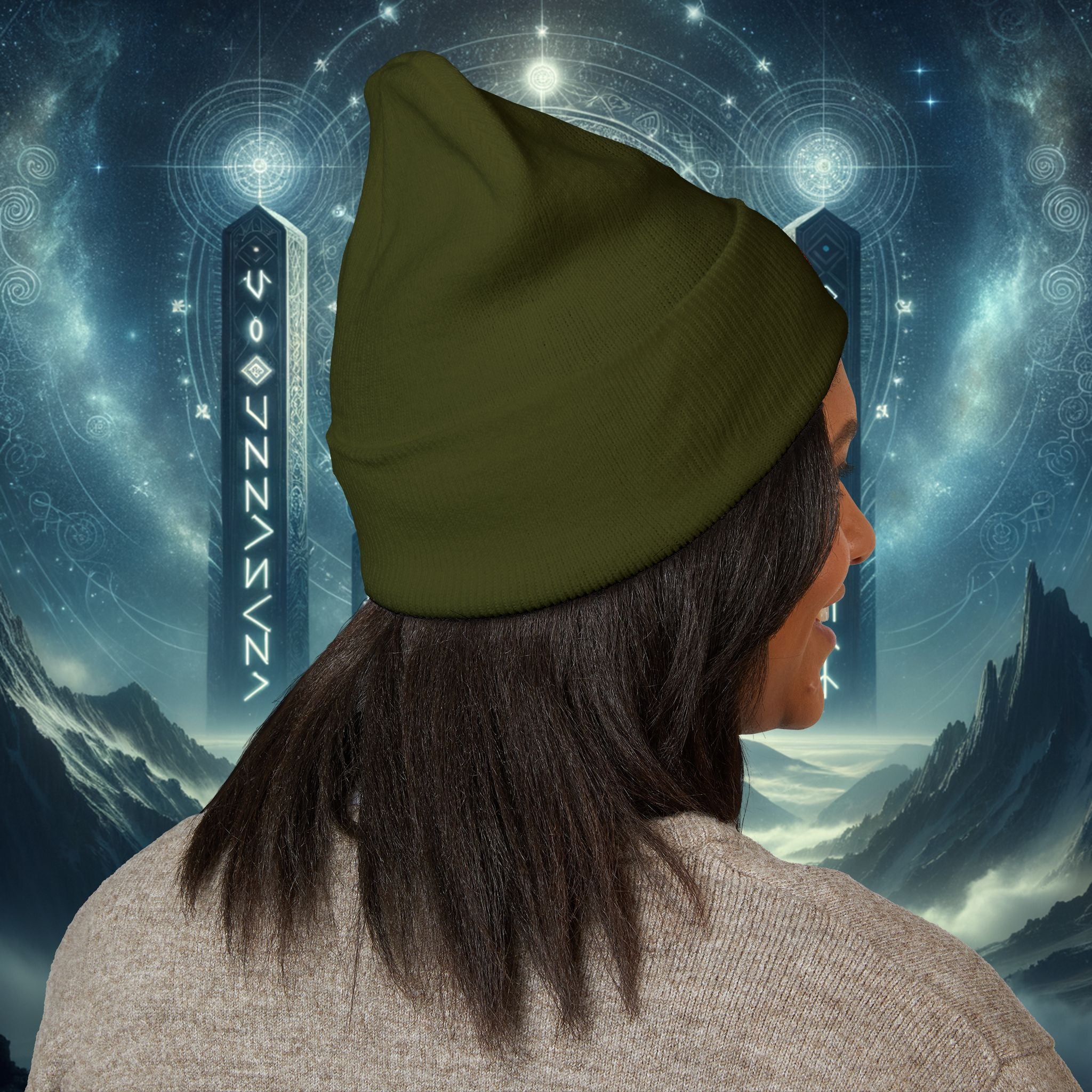 UNTANAS Logo Embroidered Beanie — "ignite your crown" Spiritual Knit Hat