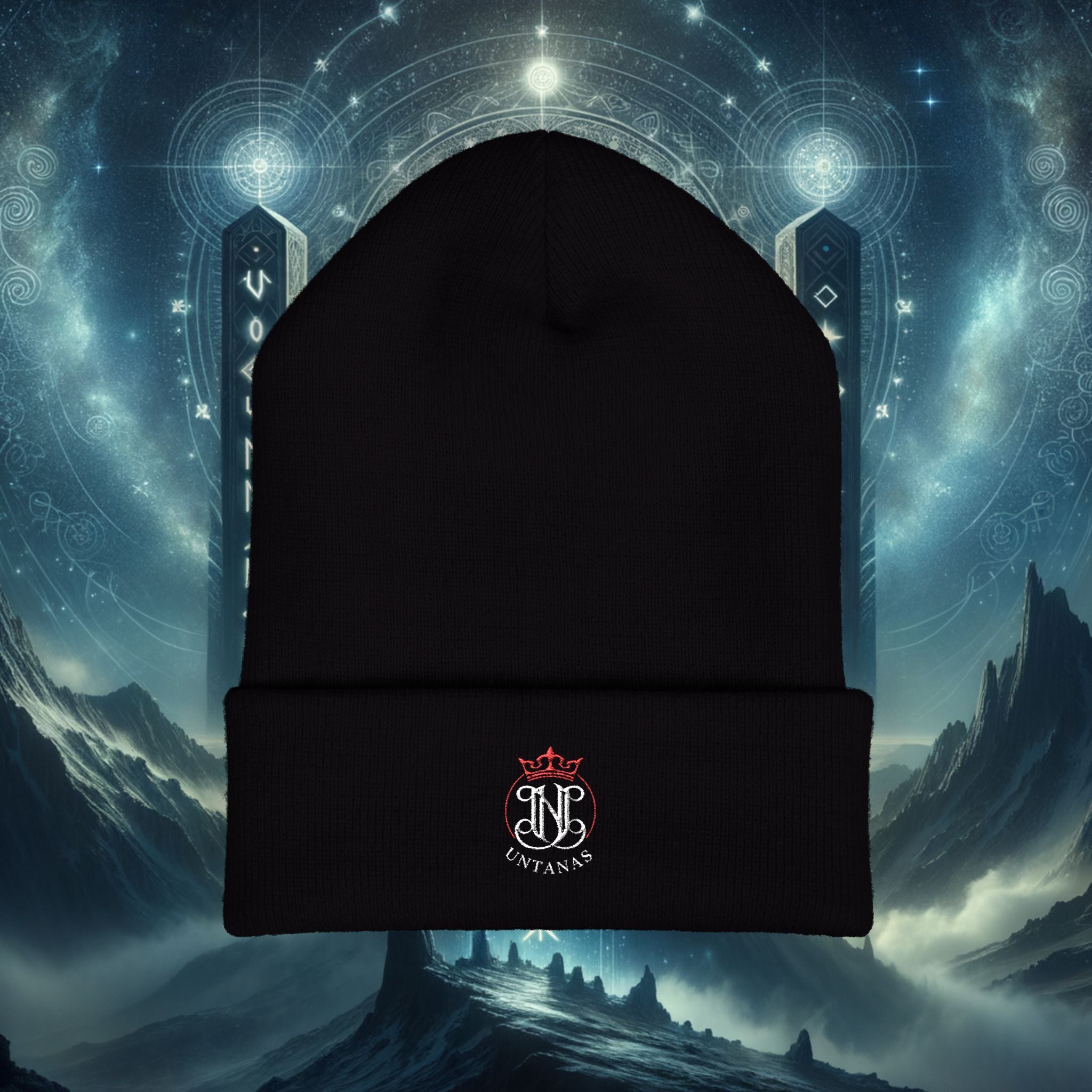 UNTANAS Logo Embroidered Beanie — "ignite your crown" Spiritual Knit Hat