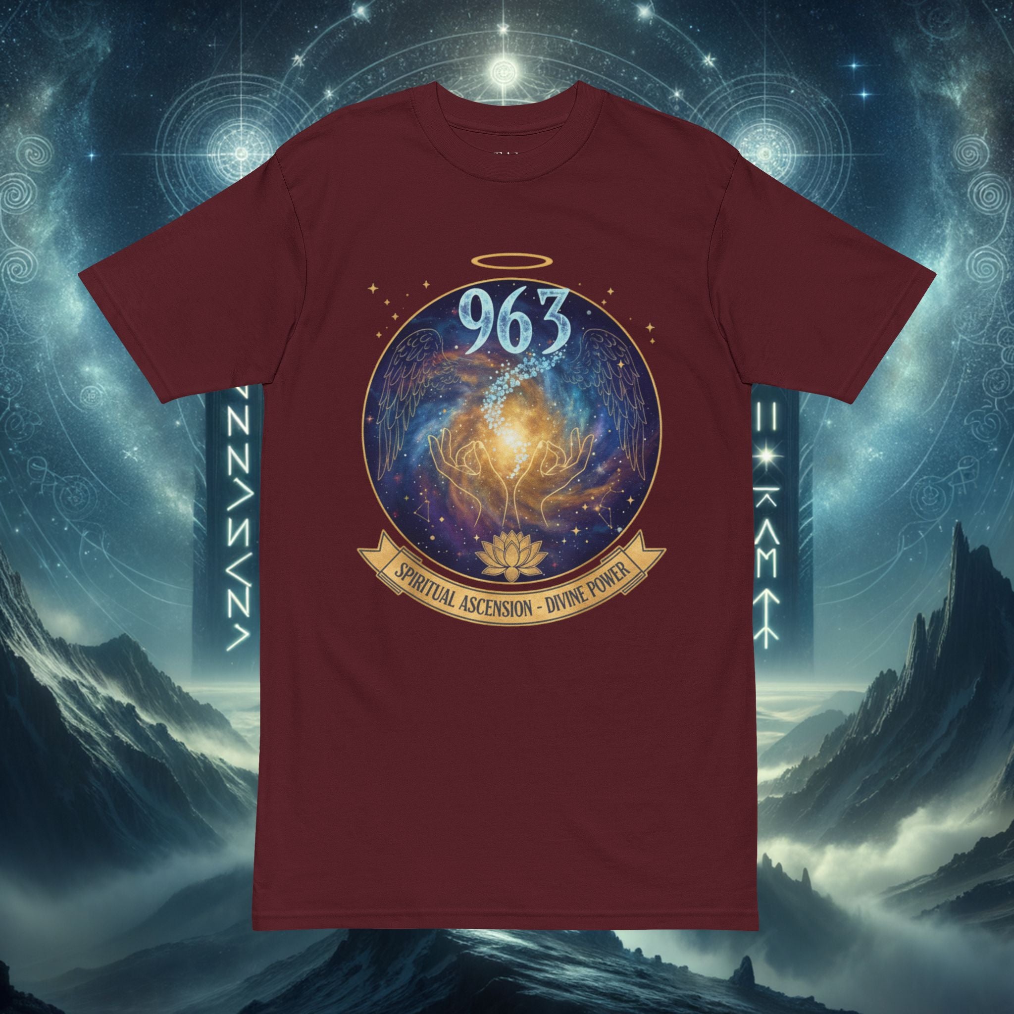 Spiritual Ascension 963 Graphic Tee — 'UNTANAS' Meditation & Chakra Awareness Shirt