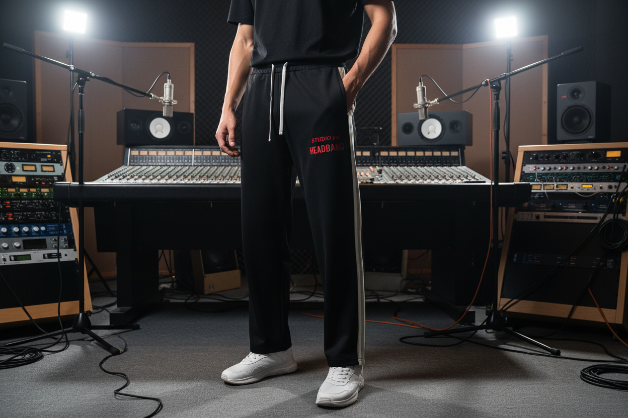 HEADBANG Contrast Side-Stripe Straight-Leg  Pants