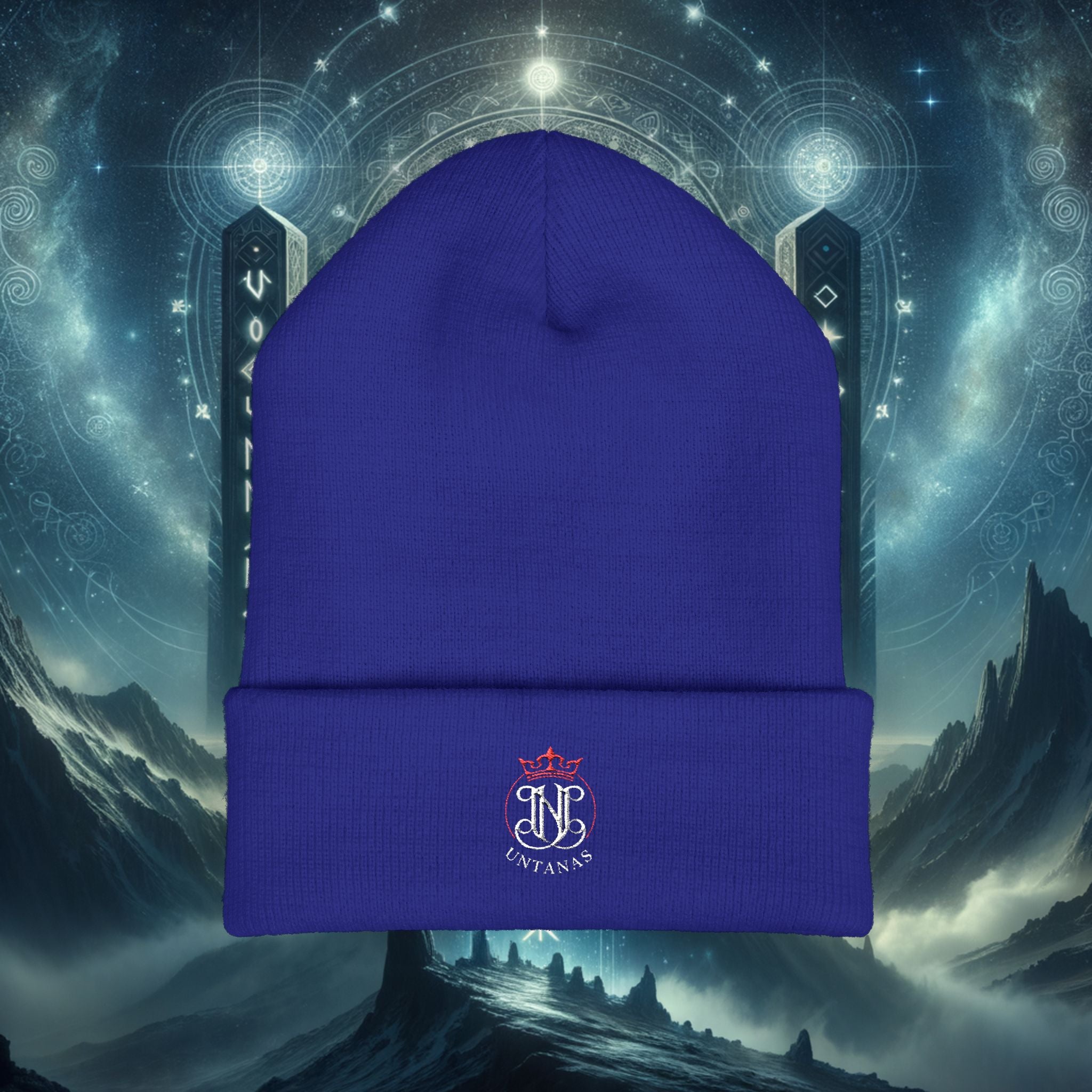 UNTANAS Logo Embroidered Beanie — "ignite your crown" Spiritual Knit Hat