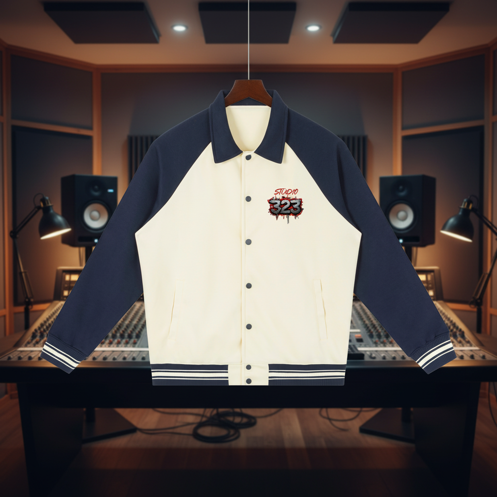 Studio 323 - Contrast Raglan Sleeve Baseball Jacket