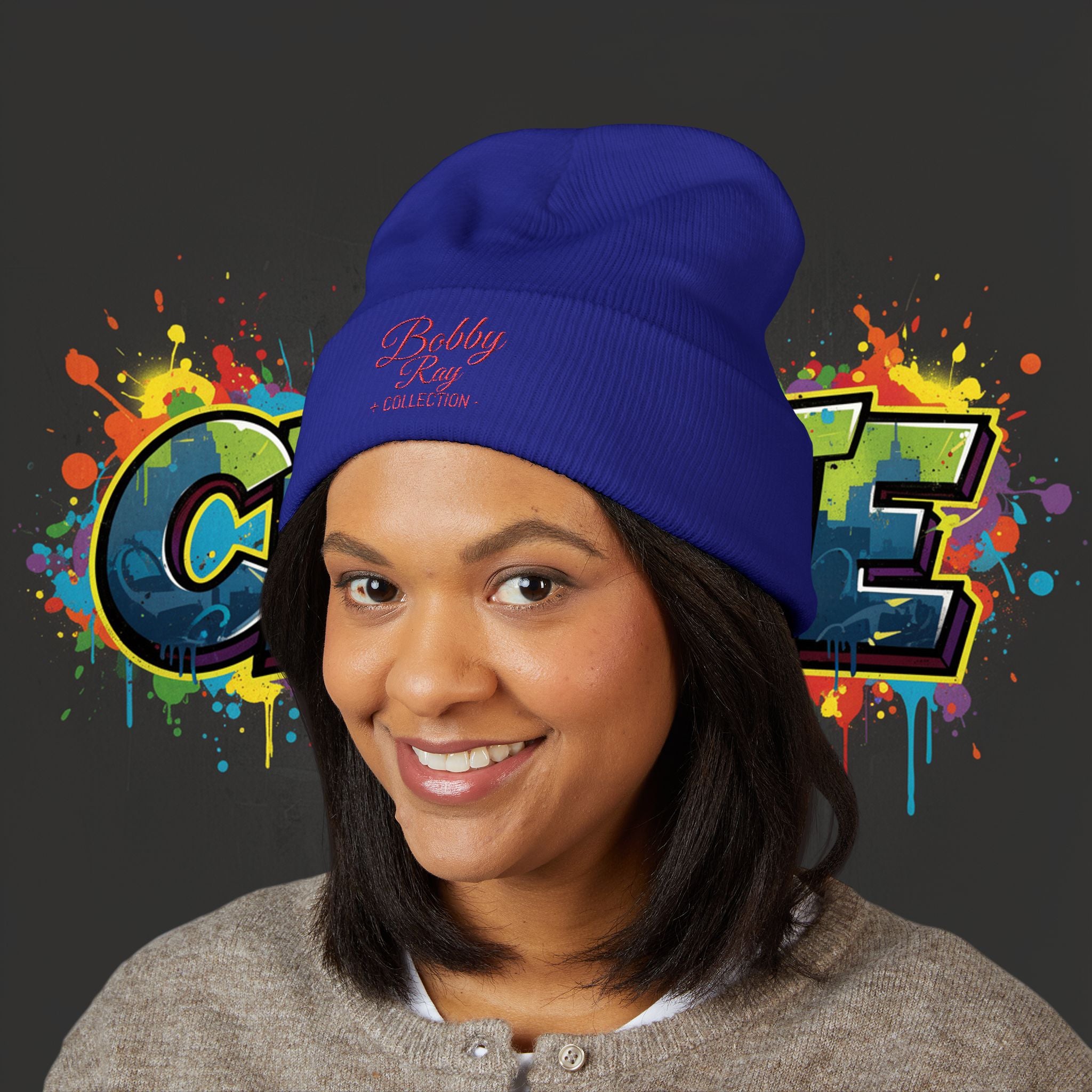 Embroidered 'Bobby Ray Collection' Cuffed Beanie — Classic Knit Winter Hat