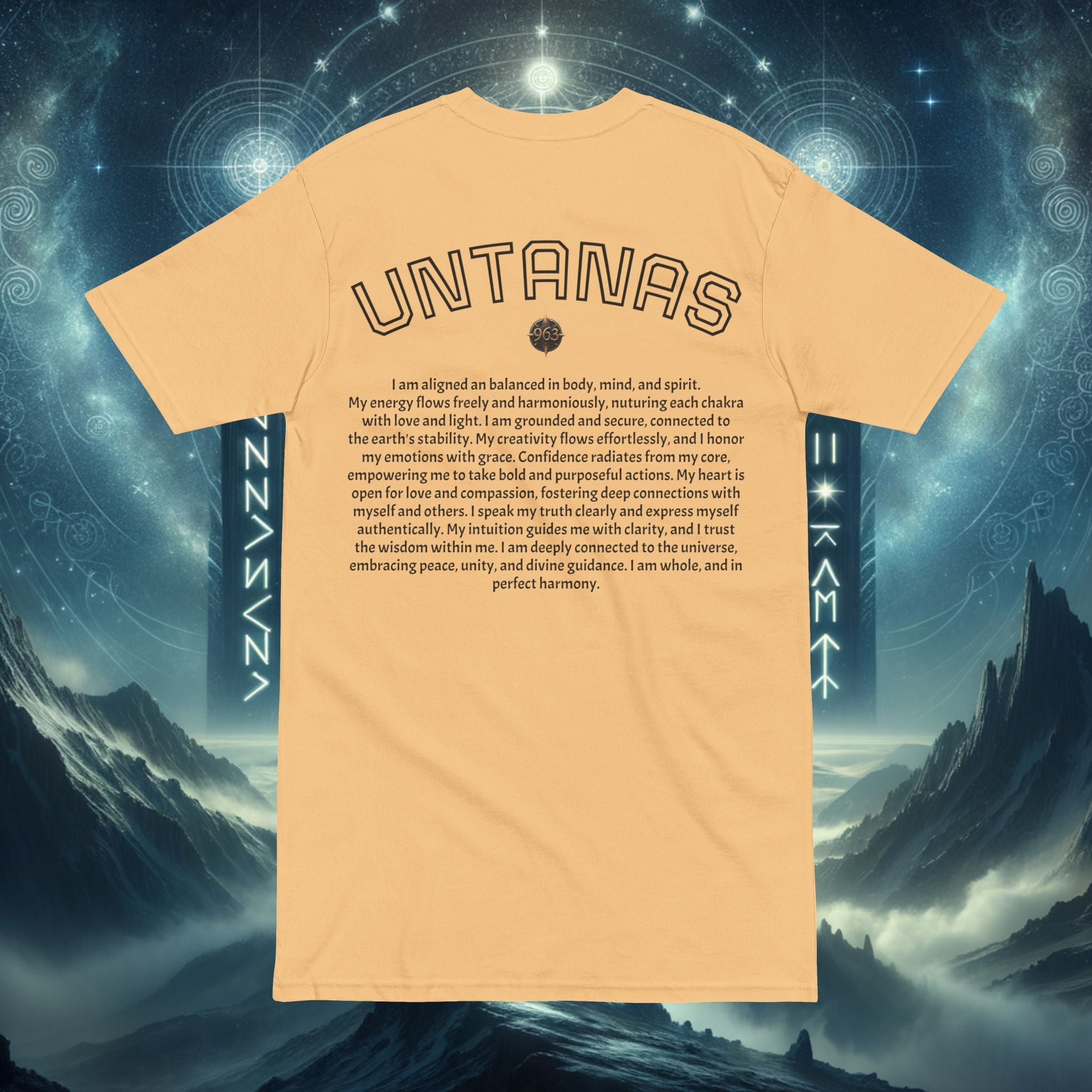 Spiritual Ascension 963 Graphic Tee — 'UNTANAS' Meditation & Chakra Awareness Shirt