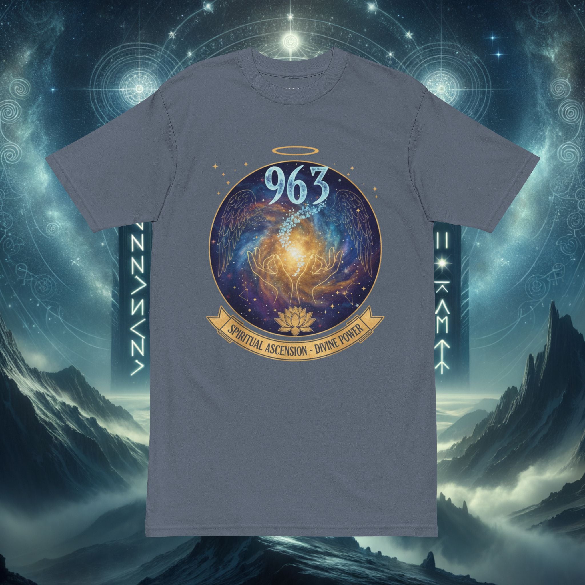 Spiritual Ascension 963 Graphic Tee — 'UNTANAS' Meditation & Chakra Awareness Shirt