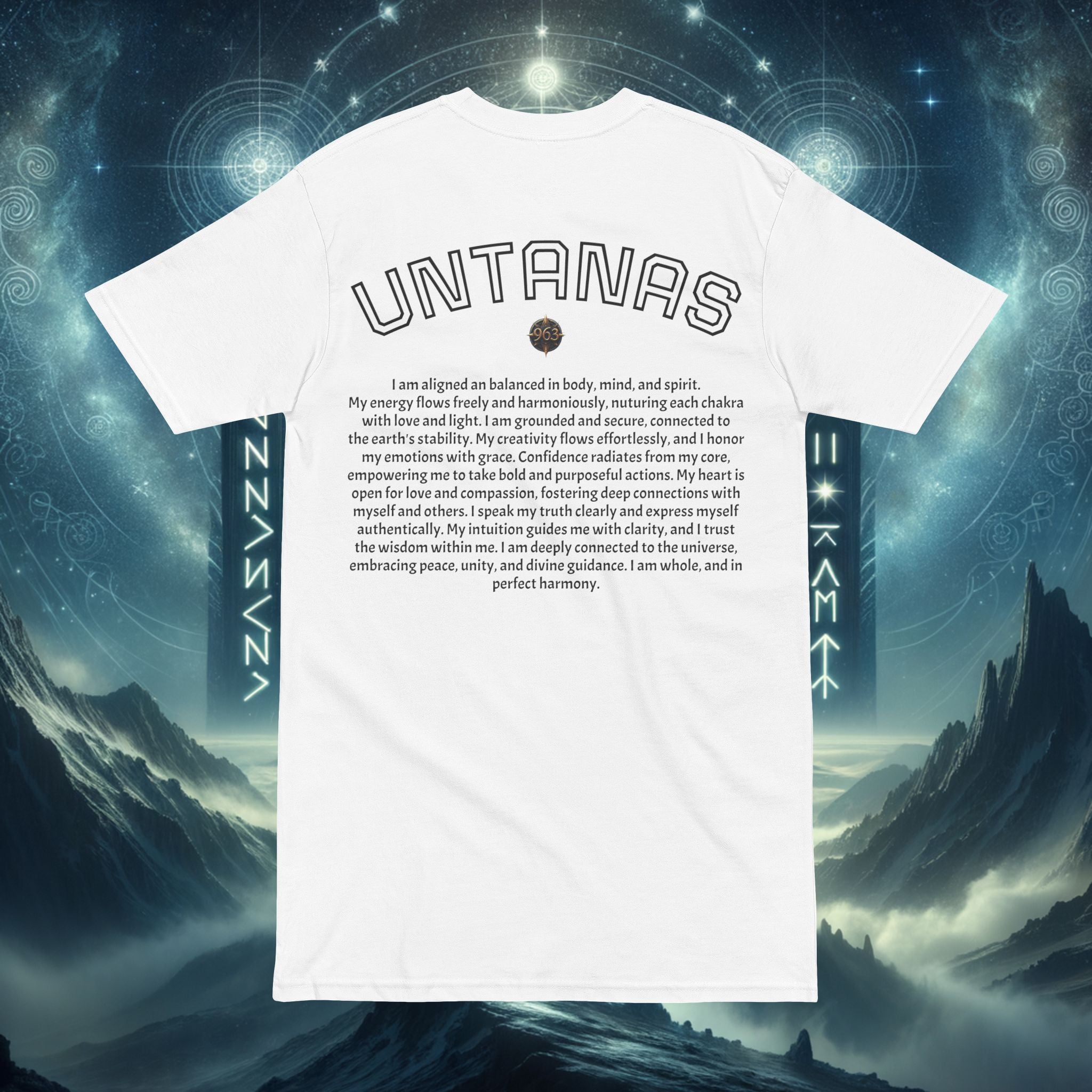 Spiritual Ascension 963 Graphic Tee — 'UNTANAS' Meditation & Chakra Awareness Shirt