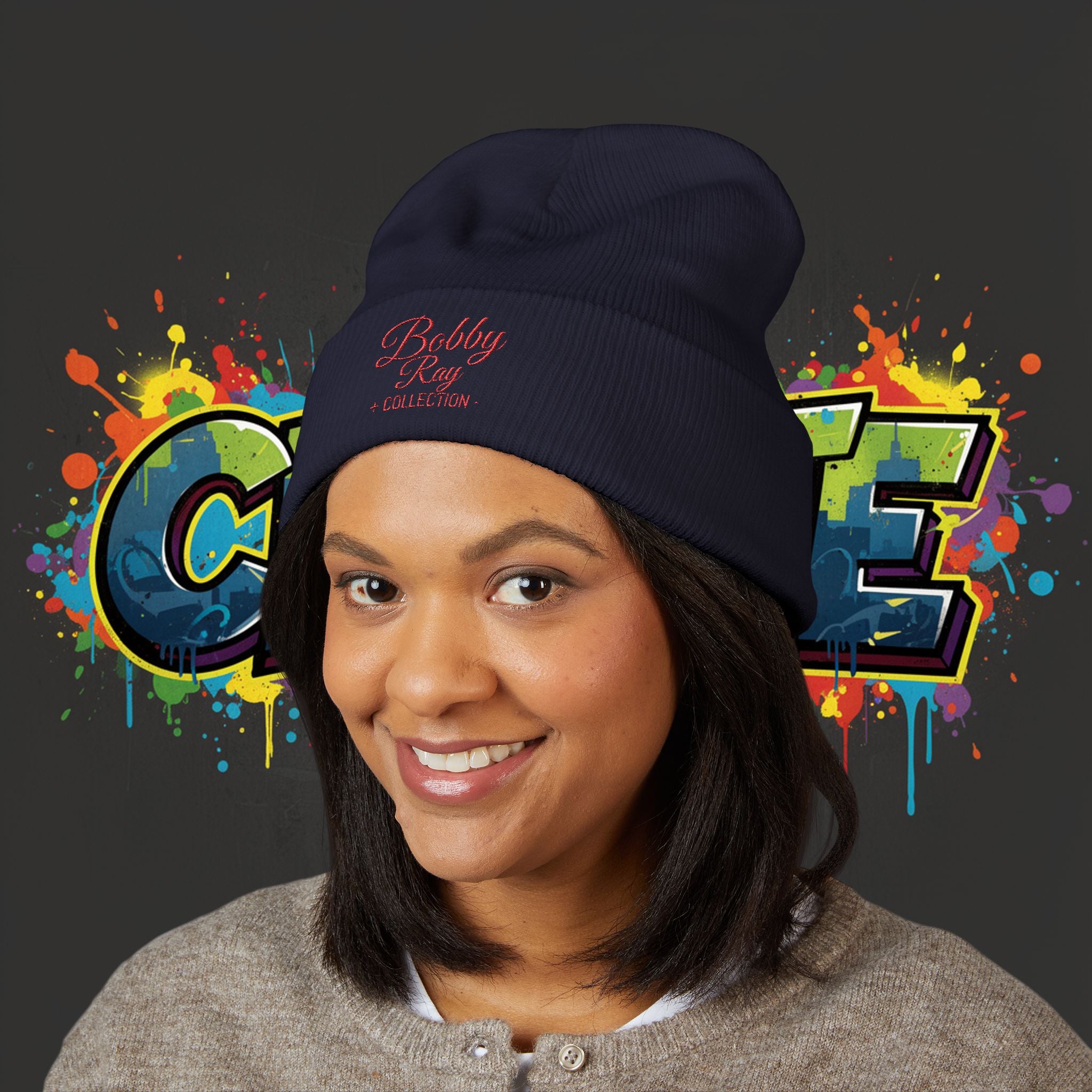 Embroidered 'Bobby Ray Collection' Cuffed Beanie — Classic Knit Winter Hat