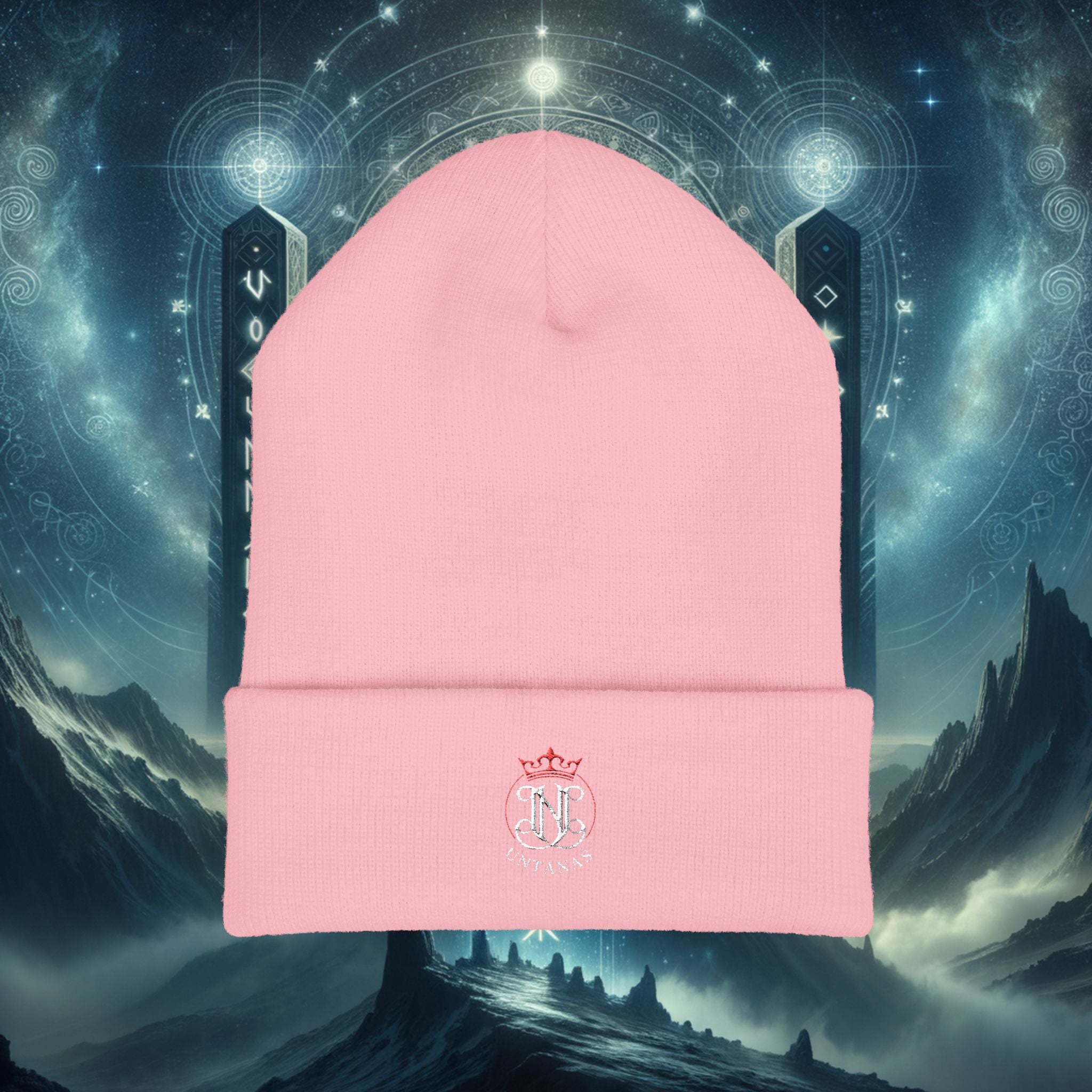 UNTANAS Logo Embroidered Beanie — "ignite your crown" Spiritual Knit Hat