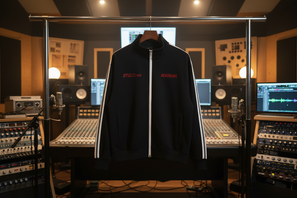 HEADBANG - Contrast Side-Stripe Stand Collar  Jacket