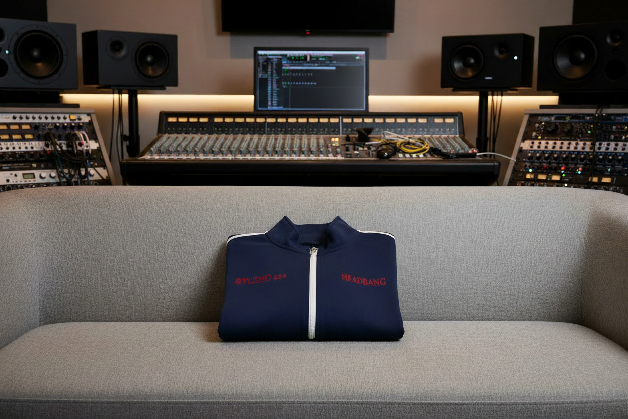 HEADBANG - Contrast Side-Stripe Stand Collar  Jacket